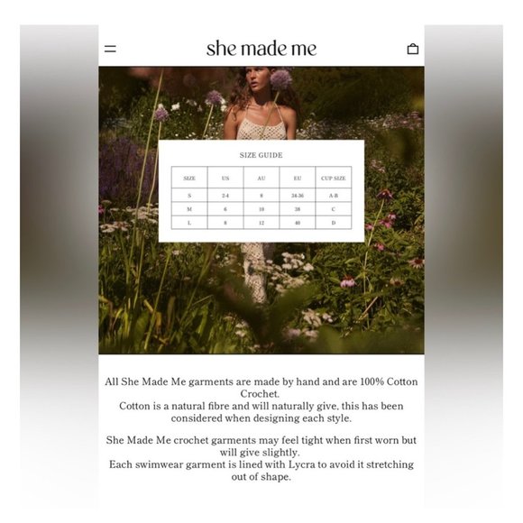 She Made Me crocheted one piece swimsuit SM NWT - Picture 13 of 13